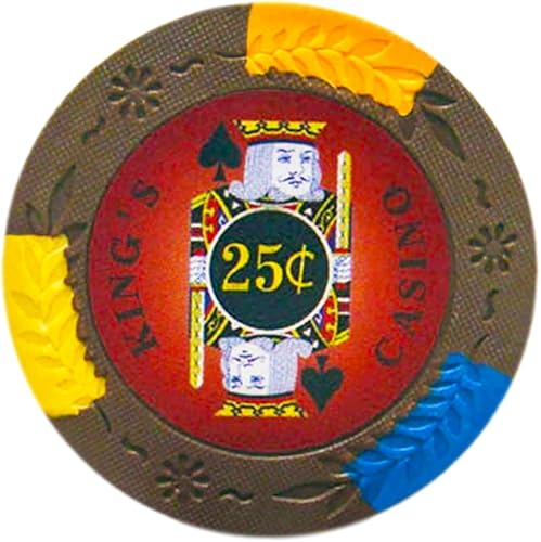 Vista 21 de Brybelly King's Casino Premium - Fichas de póquer de 0.49 oz, compuesto de arcilla pesada – Paquete de 50 $10 azul