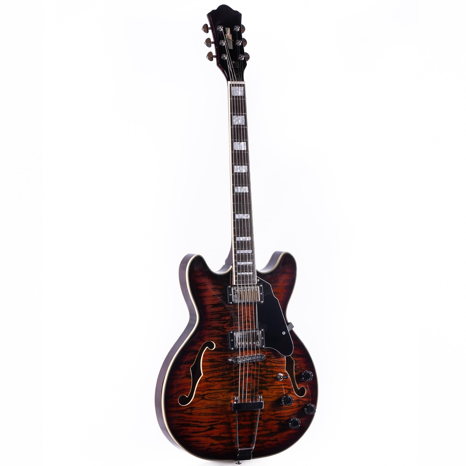 Gitara Elektryczna Profesjonalna Praworęczna 6 Strunowa Gitara Elektryczna Typu Semi Hollow Body Cienka Łukowata Górna Trwała(Type 5)