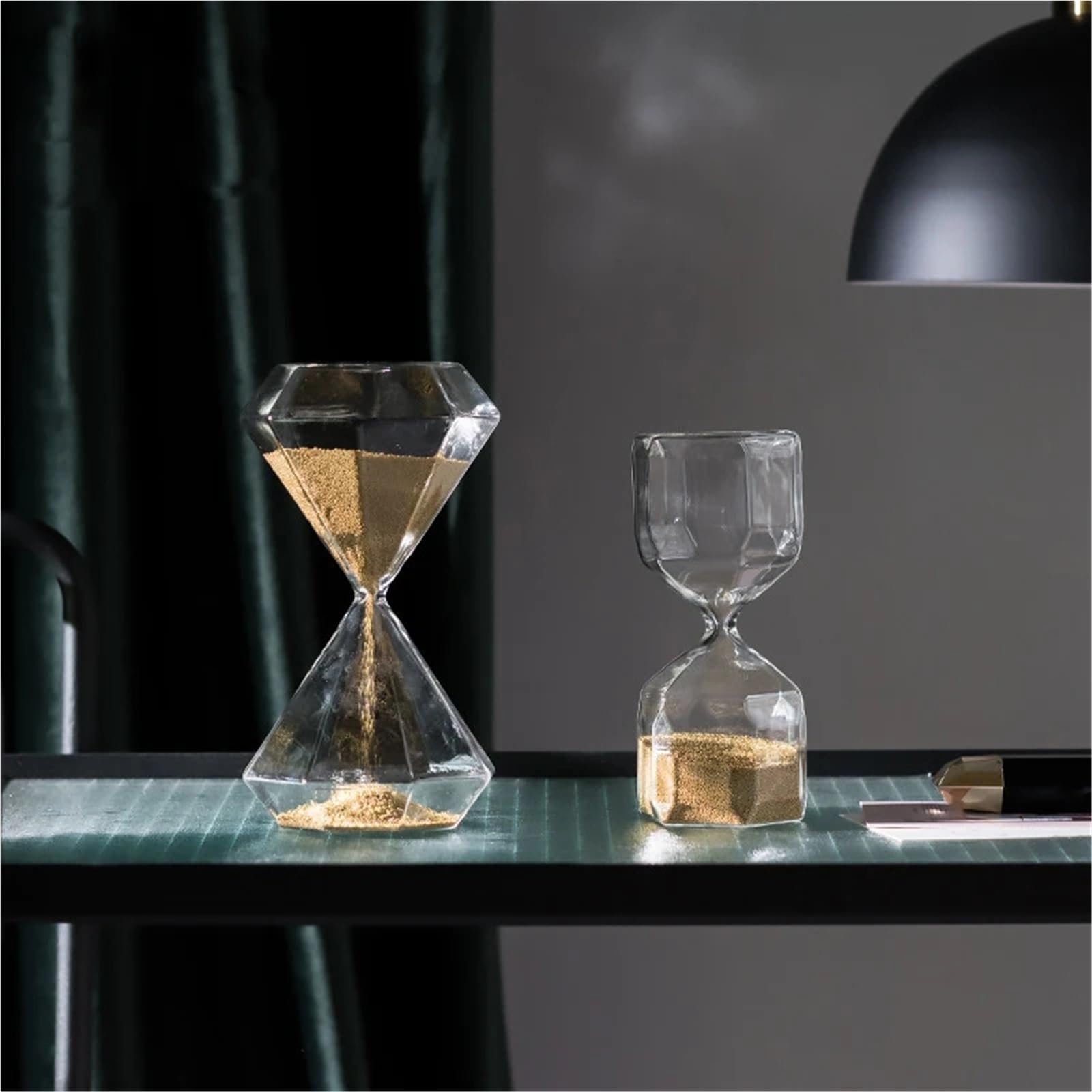 Kreative Tisch Sanduhr Moderne Einfache Haushalts Dekor Wohnzimmer Desktop Glas Ornamente(16 * 7cm)