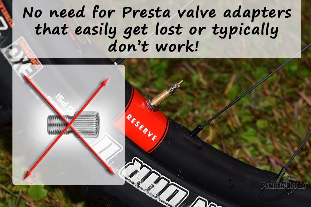 Bike Tire Pump. Portable, Rechargeable Dual-Valve Tire Inflator up to 120 PSI w/ Auto Stop. Air Compressor / Bike Pump / Motorcycle Pump