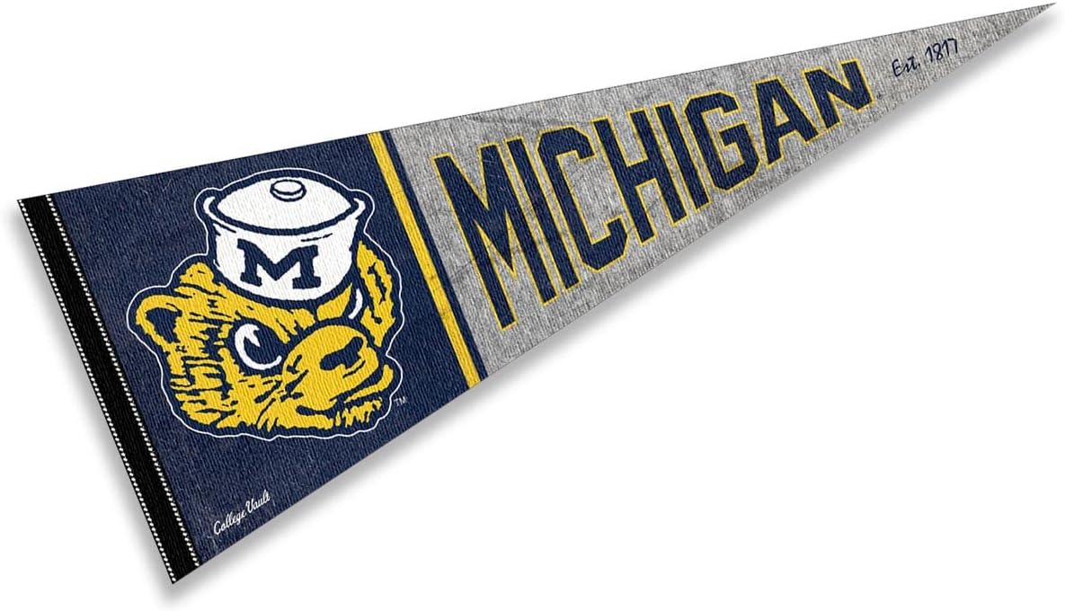 Michigan Wolverines Pennant Throwback Vintage Banner : Sports & Outdoors