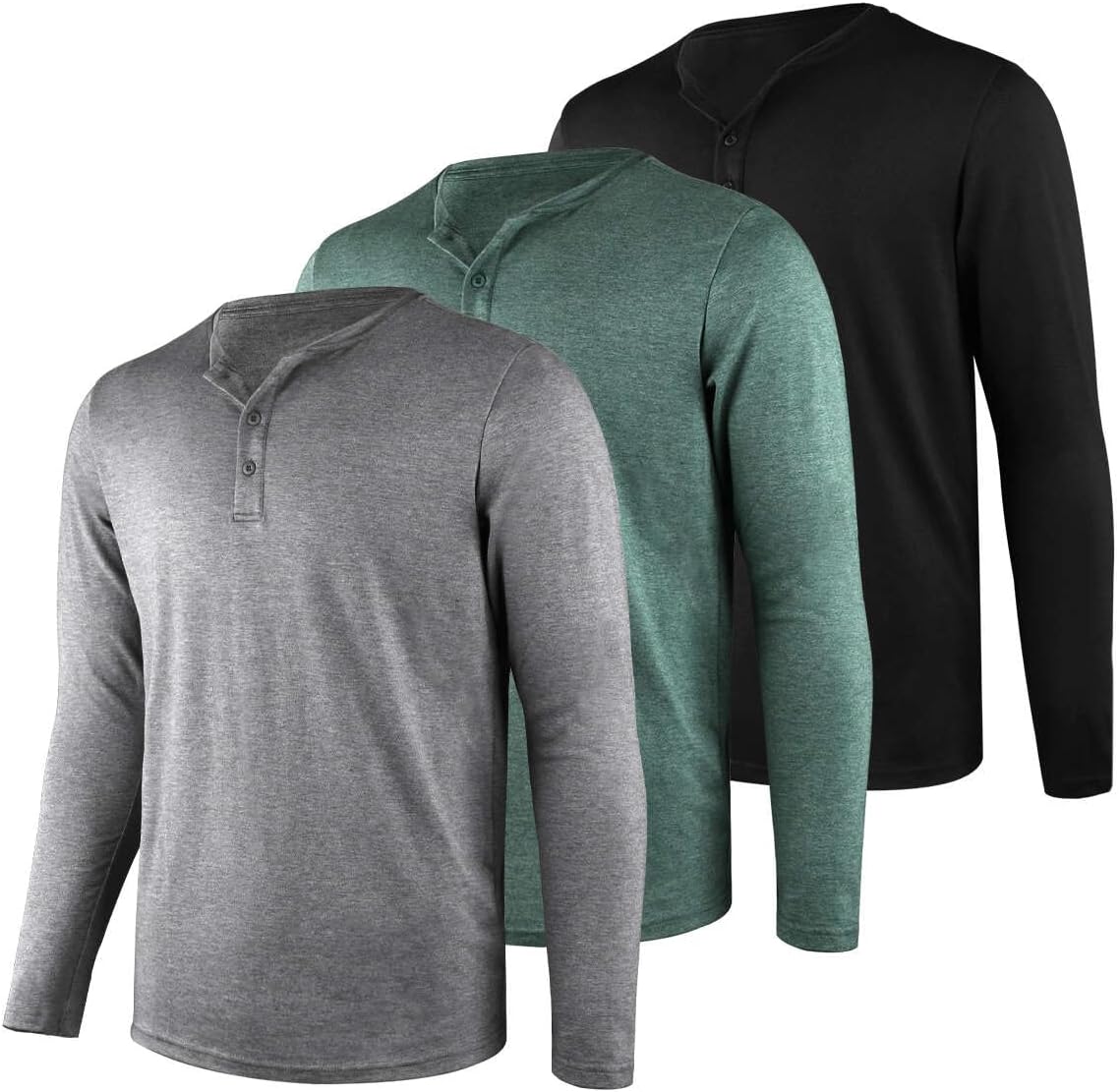 Liloak 4Pack Mens Henley T-Shirts,Multipack Henley Short Sleeve Shirts,3 Button Tee Shirts Multi Color,Classic Casual T Pack