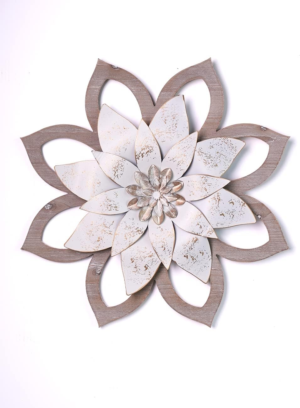 SEINHIJO Metal Flower Wall Decor Art Minimalist Hanging Decor 20x20 Inch