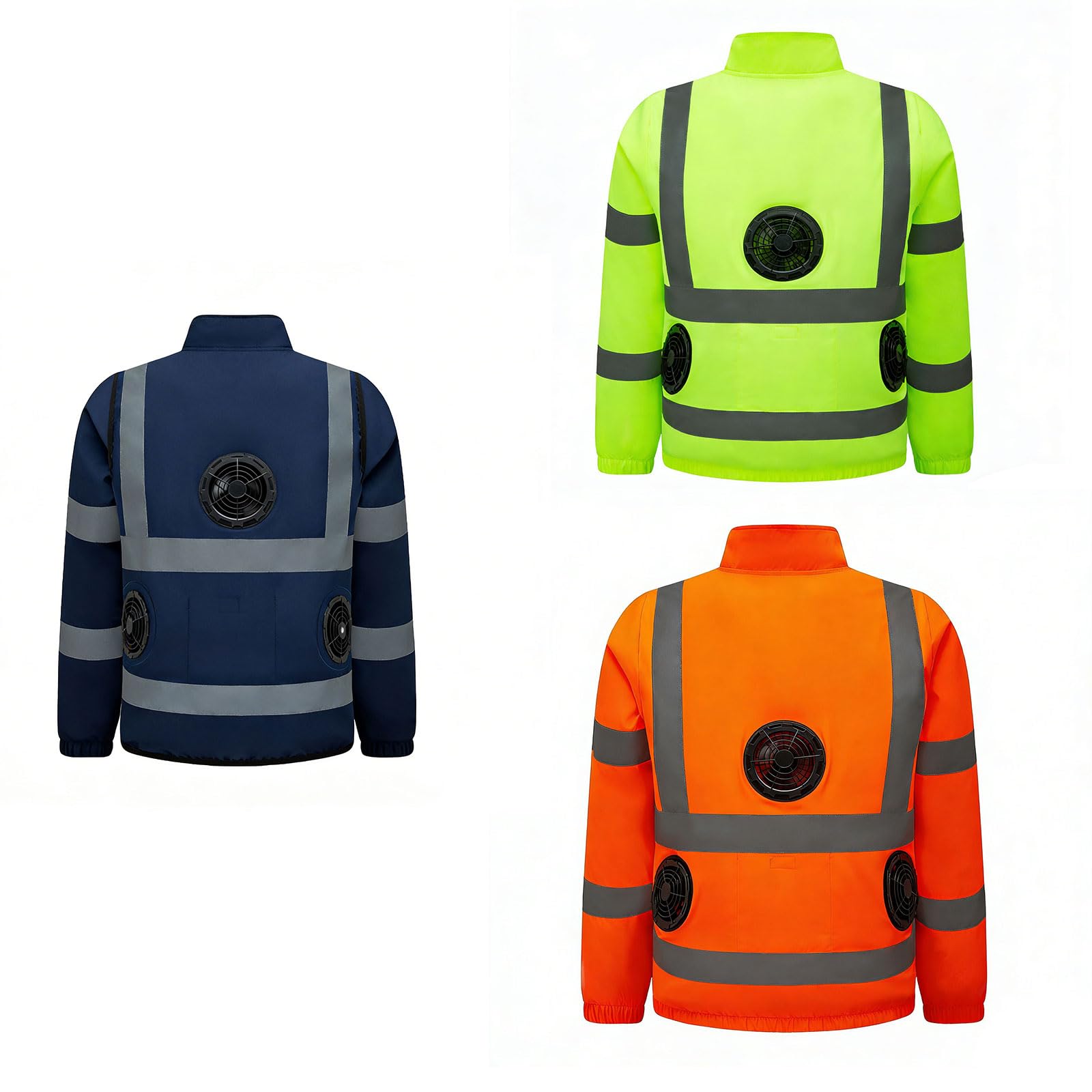 Abrigo de refrigeración USB multivelocidad con rayas reflectantes, transpirable, ventilador ajustable, bata de trabajo, capa de noche, ropa de trabajo de seguridad, aire acondicionado