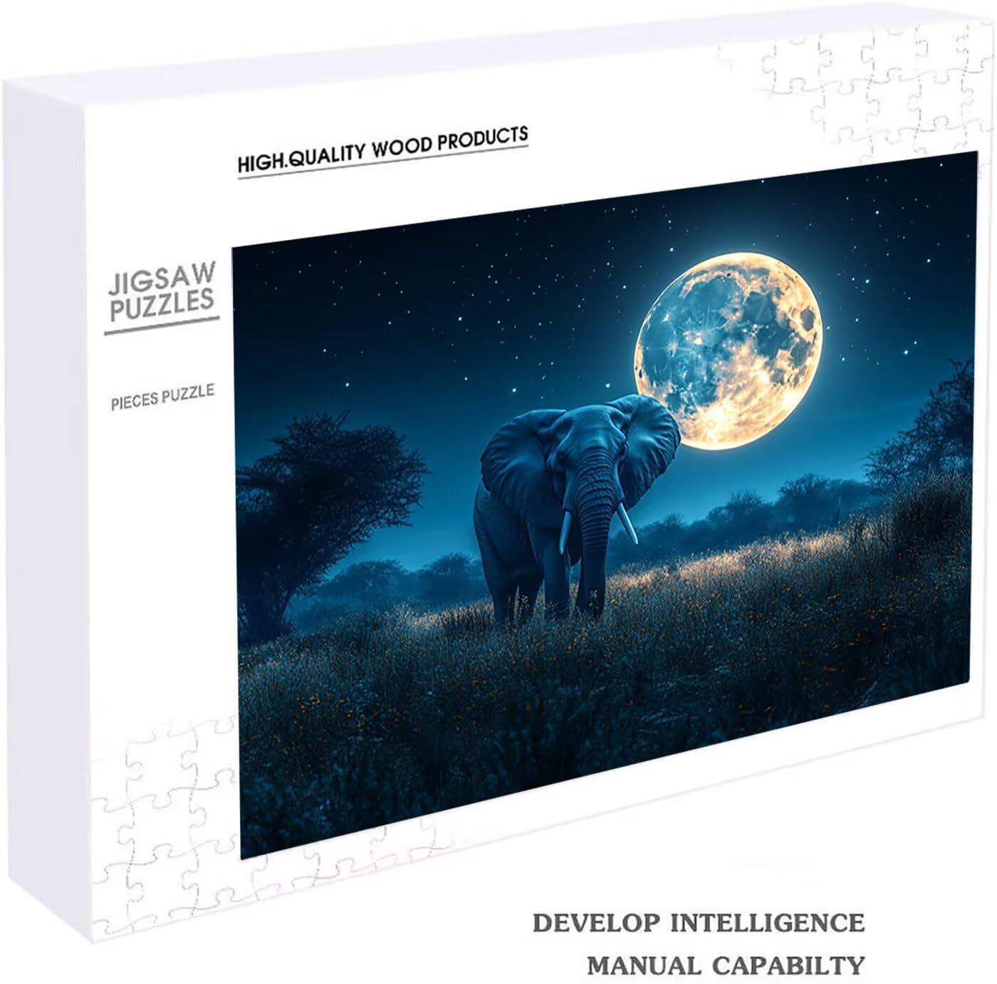 Puzzle 2000 Piezas Luna, Puzzle 2000 Piezas Adulto Cielo Estrellado, Rompecabezas de Madera para Adultos 70 x 100cm, Puzzles para Toda la Familia Cuadros Decoracion Salon Modernos Regalo RXPT-10389