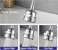 Vista 7 de Accesorio rociador de grifo de cocina, extensor de grifo móvil para fregadero de cocina, cabezal giratorio de 360°, grifo antisalpicaduras, ducha