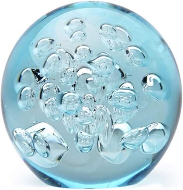 blue glass paperweight