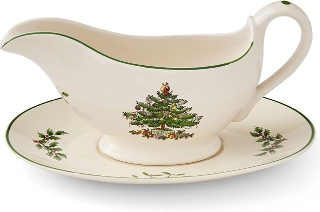 Portmeirion Home & Gifts Sauce Boat and Stand Boxed Set, Ceramic, Multi-Colour, 22.2 x 16.4 x 11.6 cm