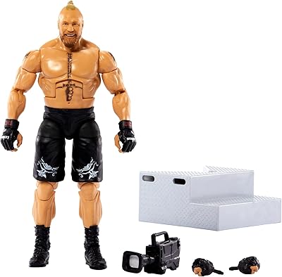 WWE Brock Lesnar Elite Collection Action Figure, 6-inch Posable Collectible Gift for WWE Fans Ages 8 Years Old & Up