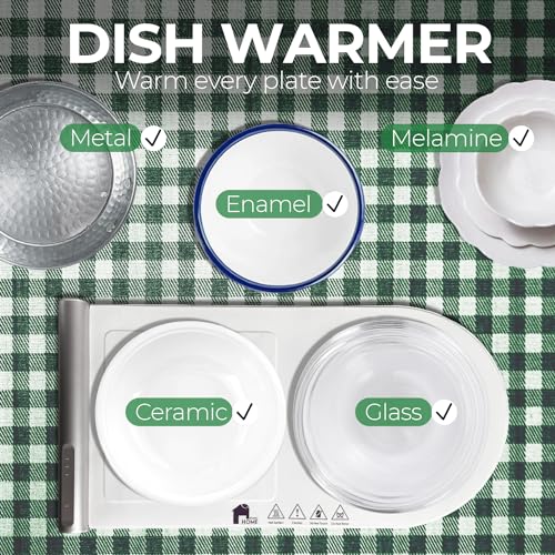 EconoHome Premium Silicone Food Warmer for Parties, Buffet, Holidays - Roll Up Electric Powered Food Warming Tray to Keep Your Food Warm - 3 Heat Levels, Large Surface Area