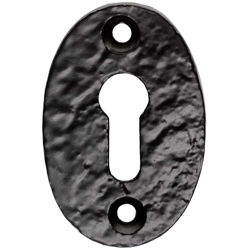 Loops Oval Shaped Escutcheon Lock Profile 49 X 32.5Mm Antique Keyhole Cover Black