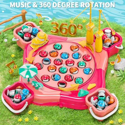 Magnetic Fishing Game for Kids Toddlers 3-5, 70 pcs Fishing Toys for Kids Toddlers 3-5, Fishing Table Toys Board Game Birthday Gifts for 3 4 5 6 7 8 Years Old Kids Toddlers - Thumbnail 4