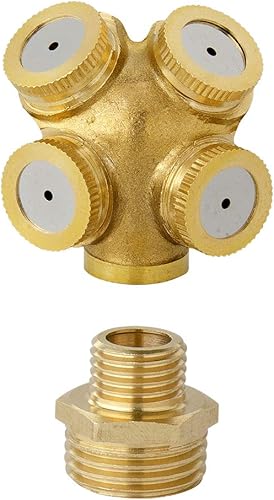 Miniatura 4 de Feelers Boquilla de pulverización de latón, 12 pulgada BSPF 4 agujeros atomizador rociadores de jardín sistema de riego agrícola adaptador de