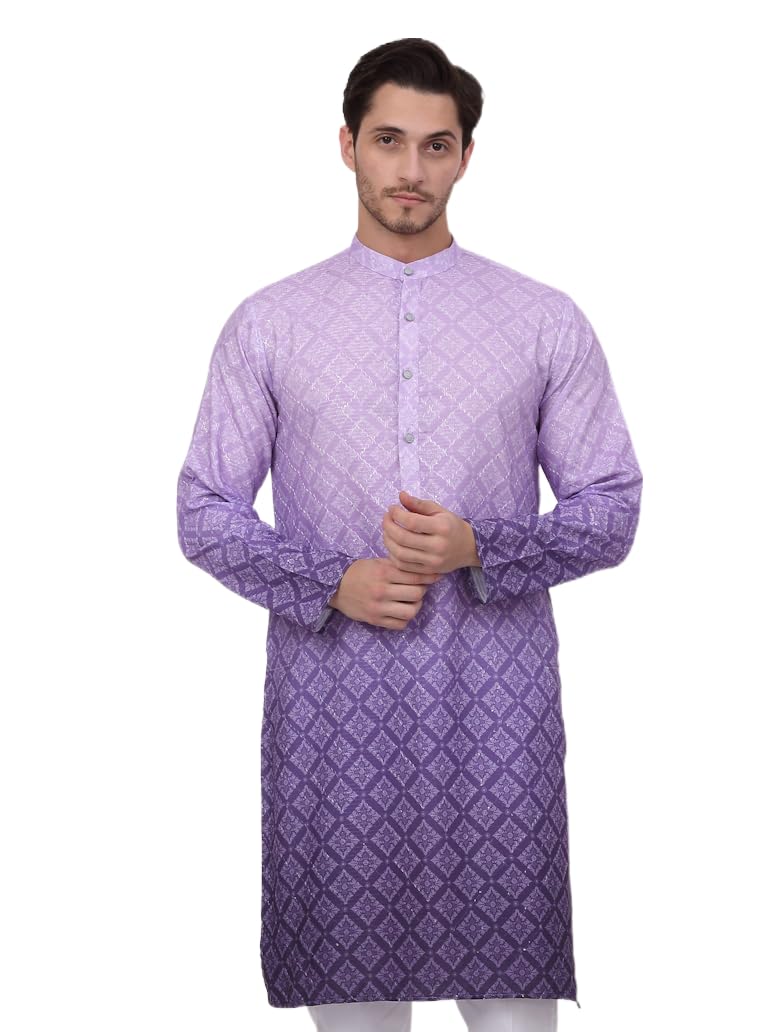 Olive Green Ombre Printed Kurtas for Men