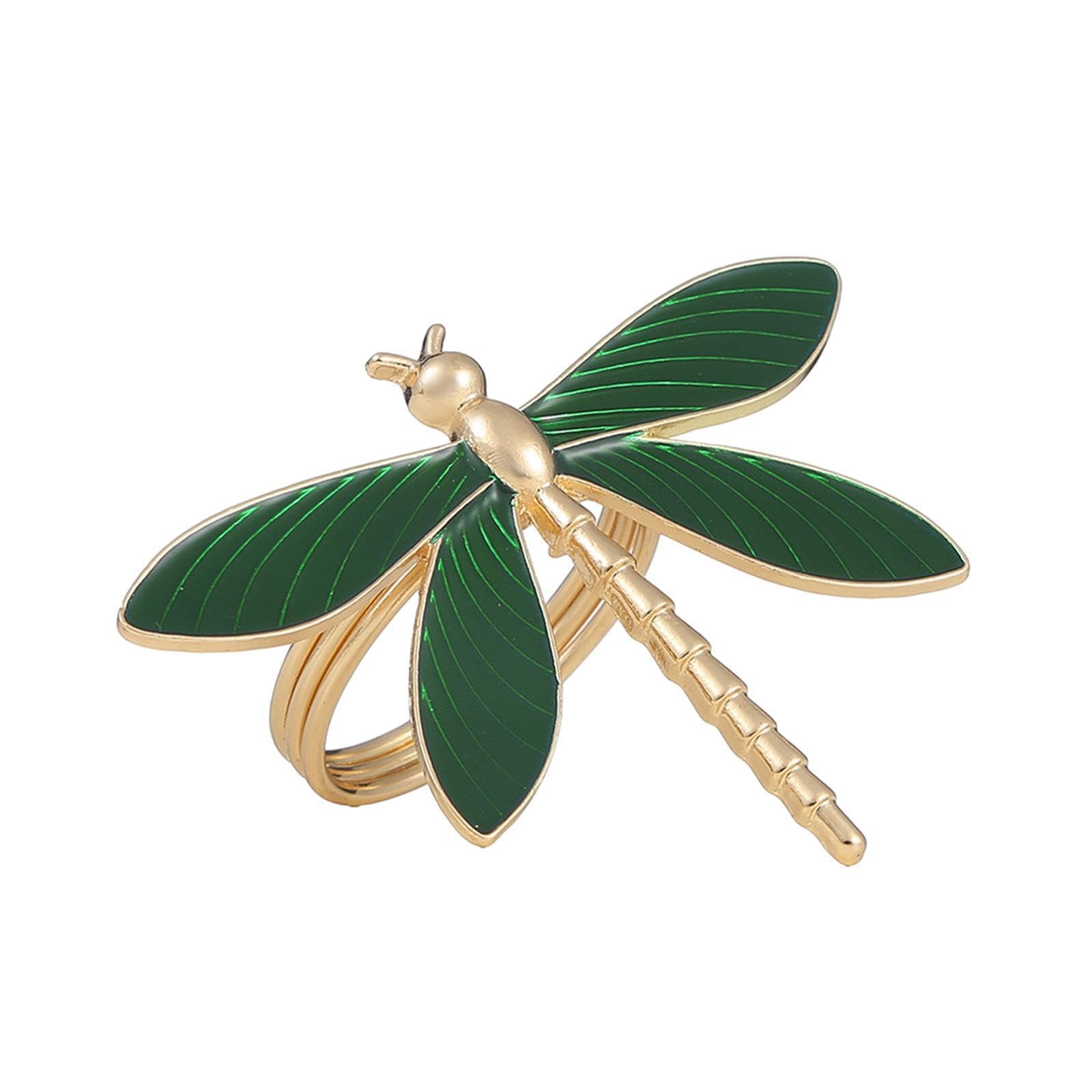 Qixcxaz Decorative Dragonfly Napkin Rings Simple For Buckle Beautiful Napkin Holders For Special Occasions Table Decoration Dragonfly Holder
