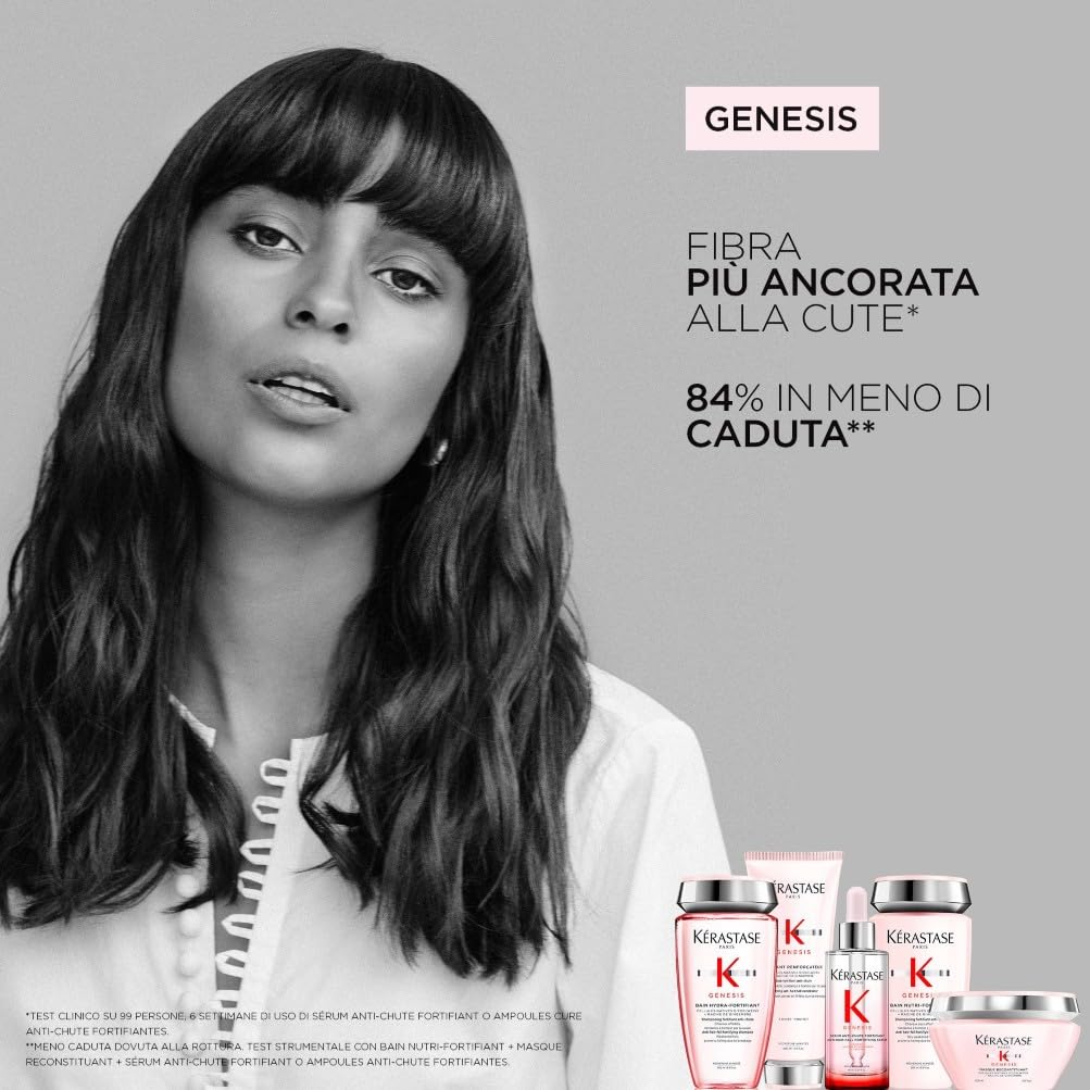 Kérastase, Genesis, Shampoo Anti-Caduta & Nutriente, Per Capelli Fragili, Secchi & Spessi, Bain Nutri-Fortifiant, 250 ml