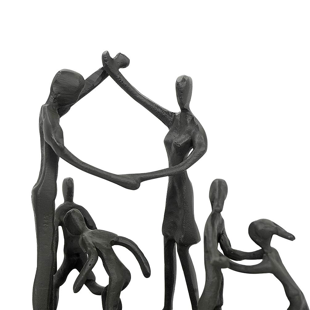 Dreamseden Famille de 6 Figurines, Sculpture familiale, décoration d'intérieur, Cadeaux pour Les familles, Statue de Famille en Fonte pour Anniversaire, Noël
