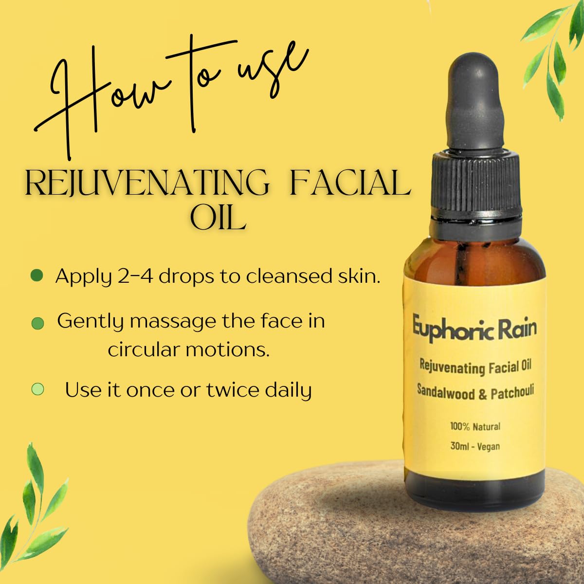 Euphoric Rain Facial Oil, Yellow, 30 ml (Pack of 1) - Image 3