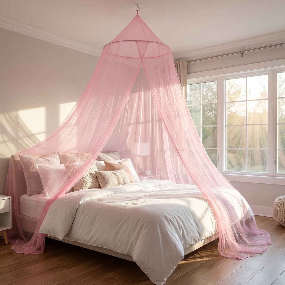 Mosquito Net for Bed, Mosquito Net, Dome Single Door Bed Canopy, Maximum Mosquito Protection, Non Skin Irritation Mosquito Net Travel