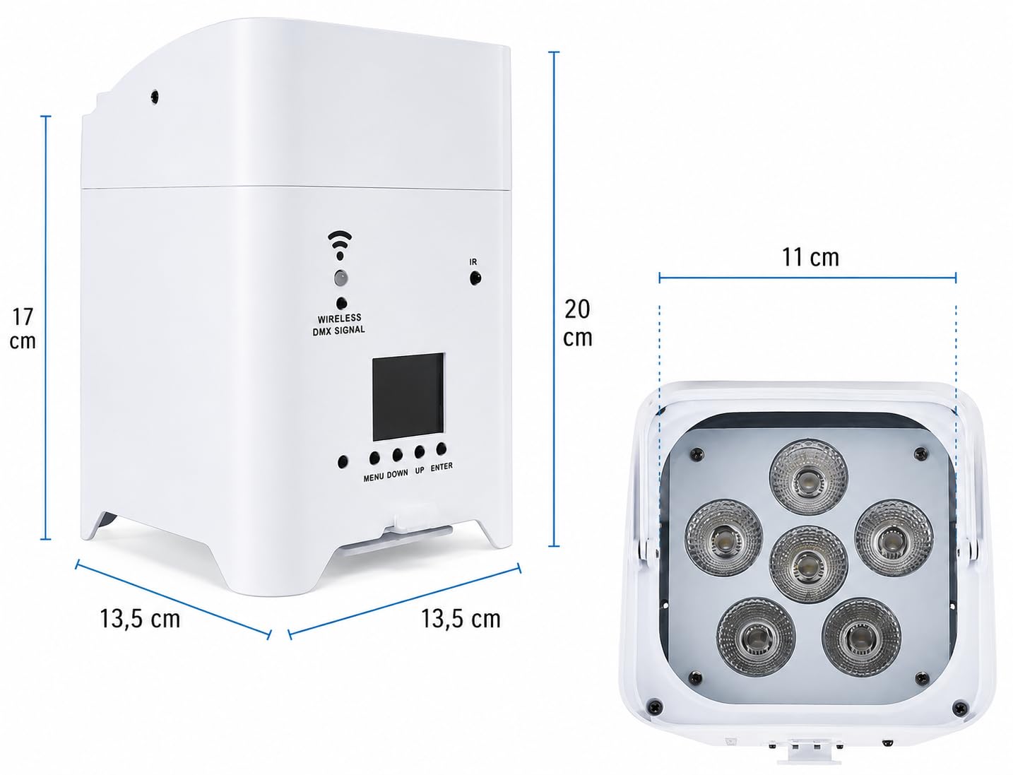NLIGHTING Faretto PAR LED Wireless 9600mAh RGBWAUV 6in1 WiFi, DMX e Telecomando, IP65 Ricaricabili per Eventi, Matrimoni, Palchi e Illuminazione Architetturale, Eventi Uplight Professionale