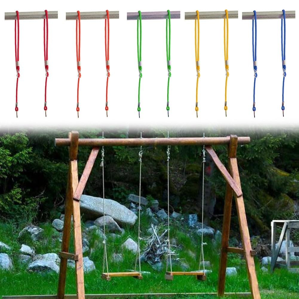 Lot de 2 cordes de balançoire réglables pour arbre, cordes d'extension de balançoire, sangles de balançoire, kit de suspension pour balancelle d'extérieur (jaune)