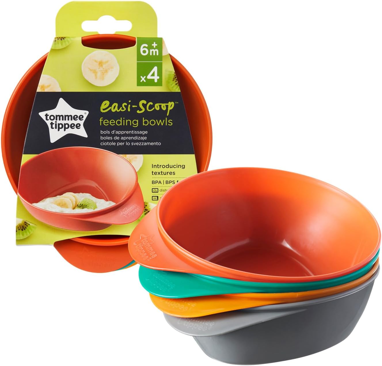 Tommee Tippee Easi Scoop Baby Feeding Bowls with Triangular Base and