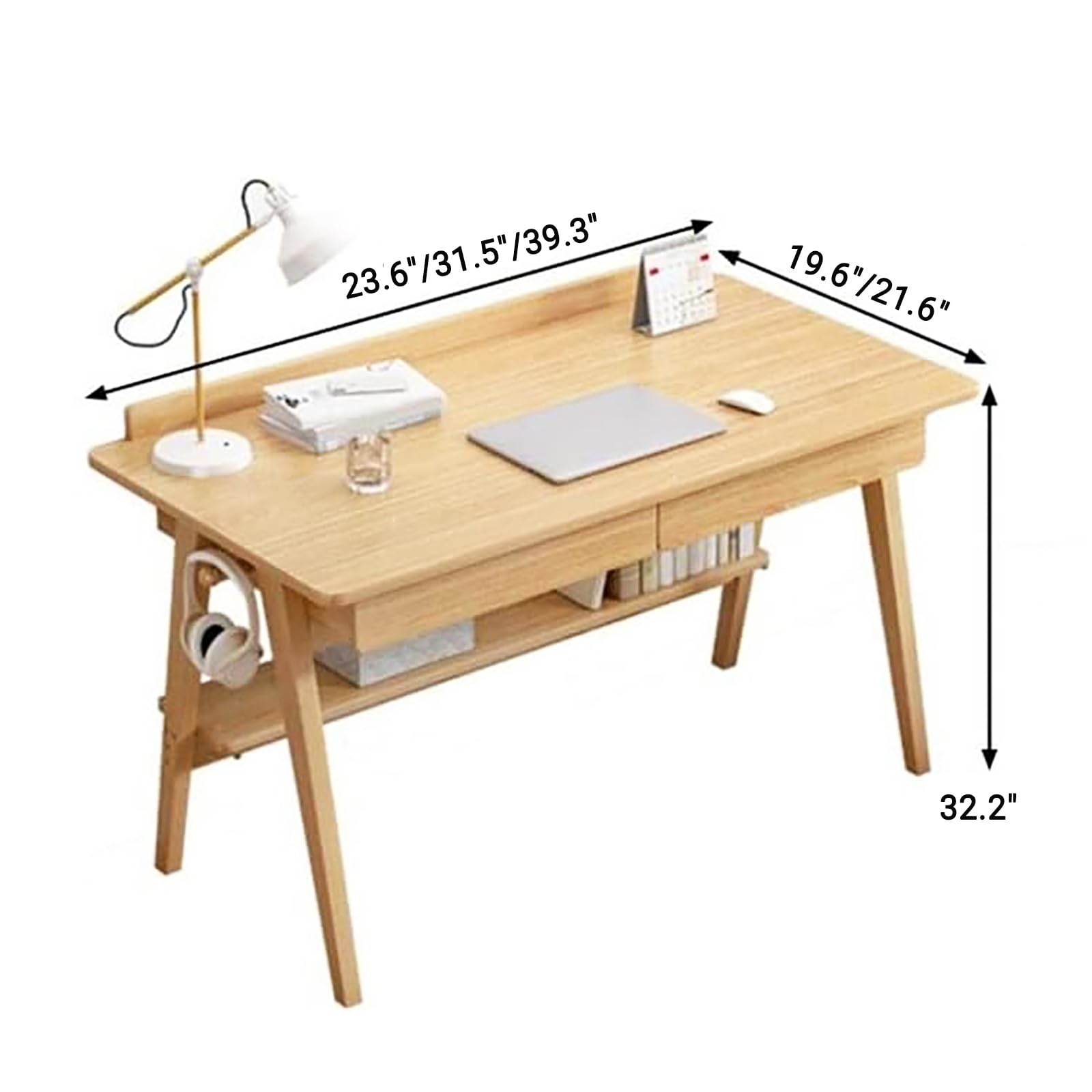 Piccola scrivania per casa e ufficio, postazione di lavoro con cassetti e ripiani, tavolo da studio contemporaneo per computer