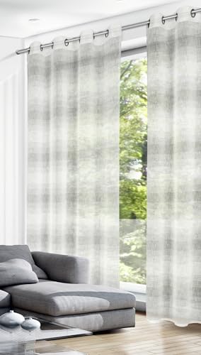 Rideaux opaques gris 135x245 cm Sehlbach à œillets - 3