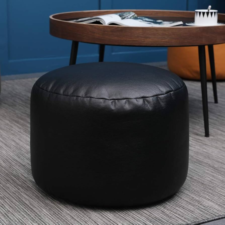 Amazon.co.jp: プーフオットマン、フェイクレザープーフ