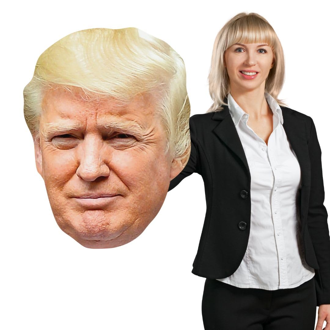 Star Cutouts GH001 Donald Trump Giant Head Cardboard Cut Out Height 74cm - Ideal for USA Theme, Parties & Room Decorations