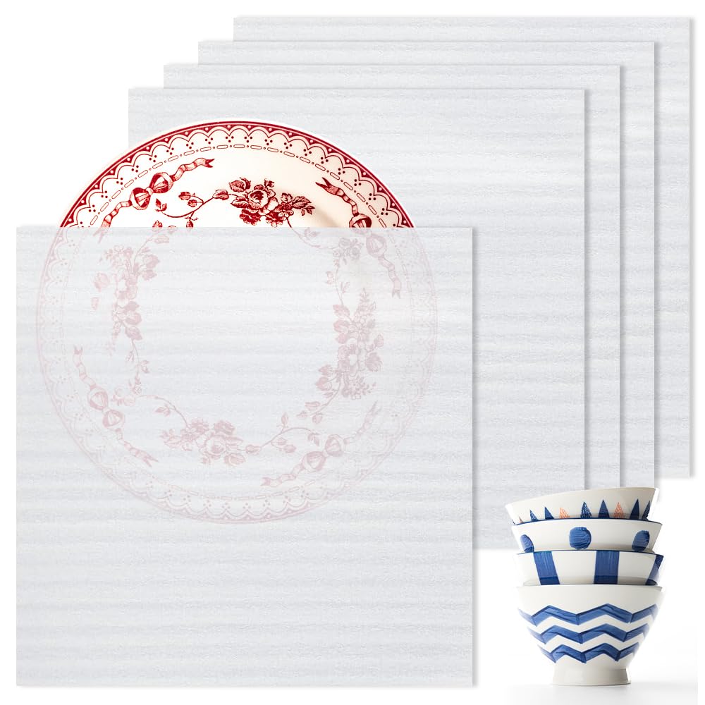 LPAMABA 60 PCS Espuma de Embalaje 30 x 30 cm, Bolsa de Espuma para Embalaje, Hojas de Espuma para Embalaje, Bolsas de Espuma para Platos, Espuma de Embalaje para Mudanzas Vajillas Porcelanas