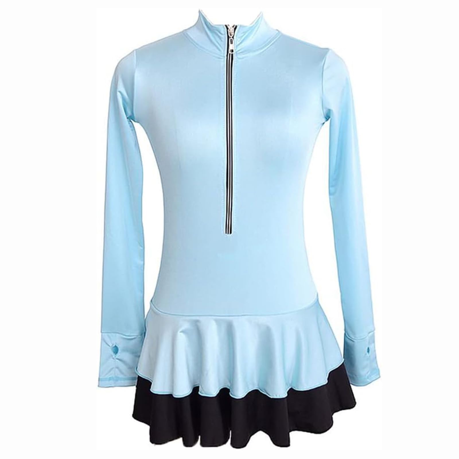LIUHUO Veste de patinage artistique pour filles et adolescentes - Hauts noirs pour femmes