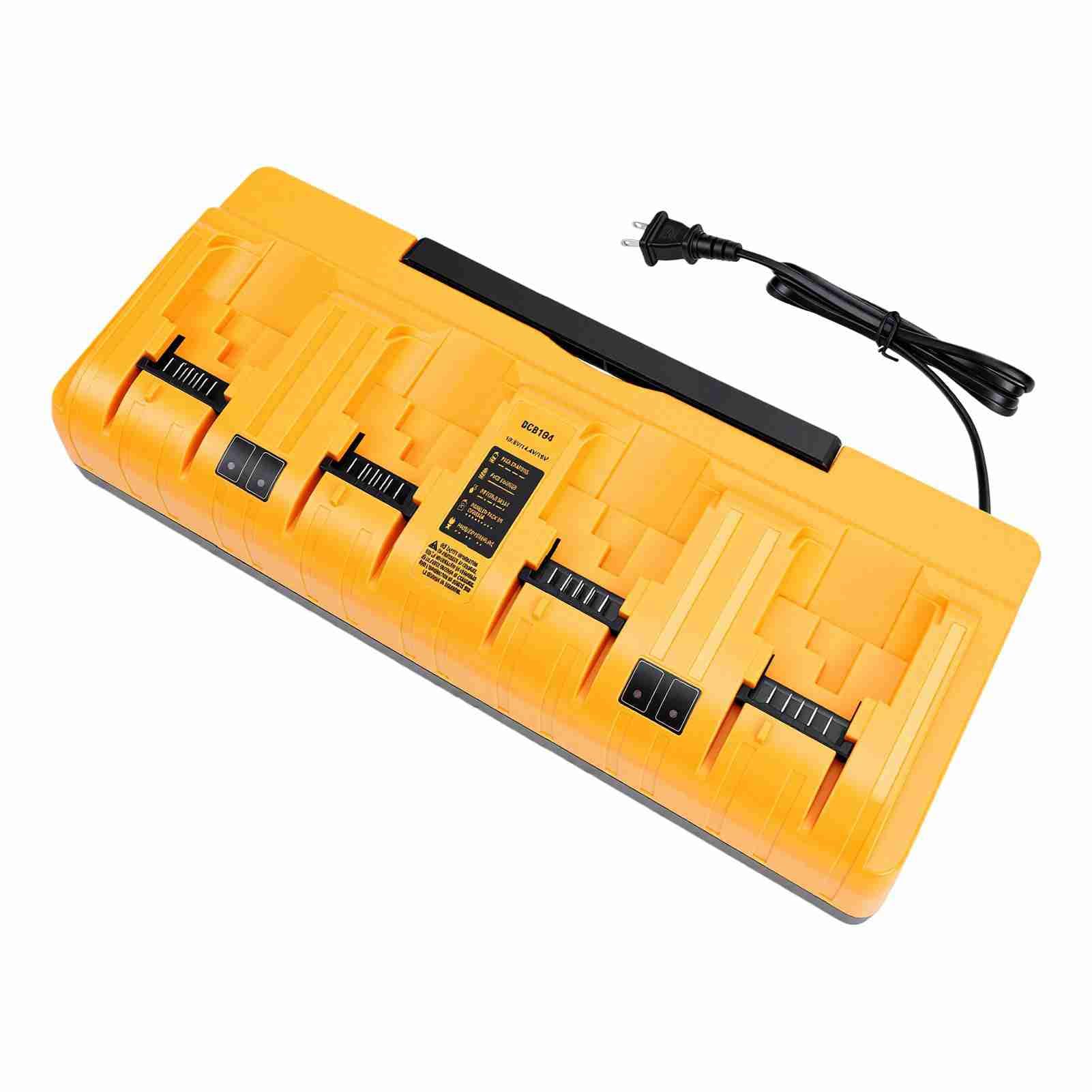 Cosiki Stazione di Ricarica 4 Porte, Caricabatterie con Uscita 3A per | Ricarica simultanea per 4 batterie, Adatto per più batterie da 20 V, Funzionalità di protezione dal surriscaldamento