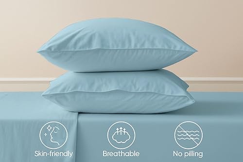 Miniatura 4 de Sábanas extra profundas, sábanas de algodón, 100% algodón, sábana bajera de bolsillo extra profundo de 22 pulgadas con elástico en todo el contorno