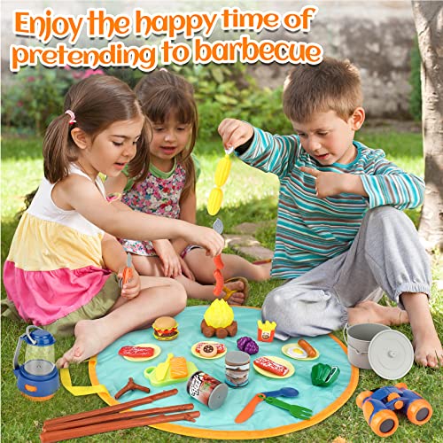 Rezucrey NO.2 Kids Camping Toys Set, Pretend Play With Campfire, Pretend Cutting Food For Play Kitchen Camping Gear thumb #2