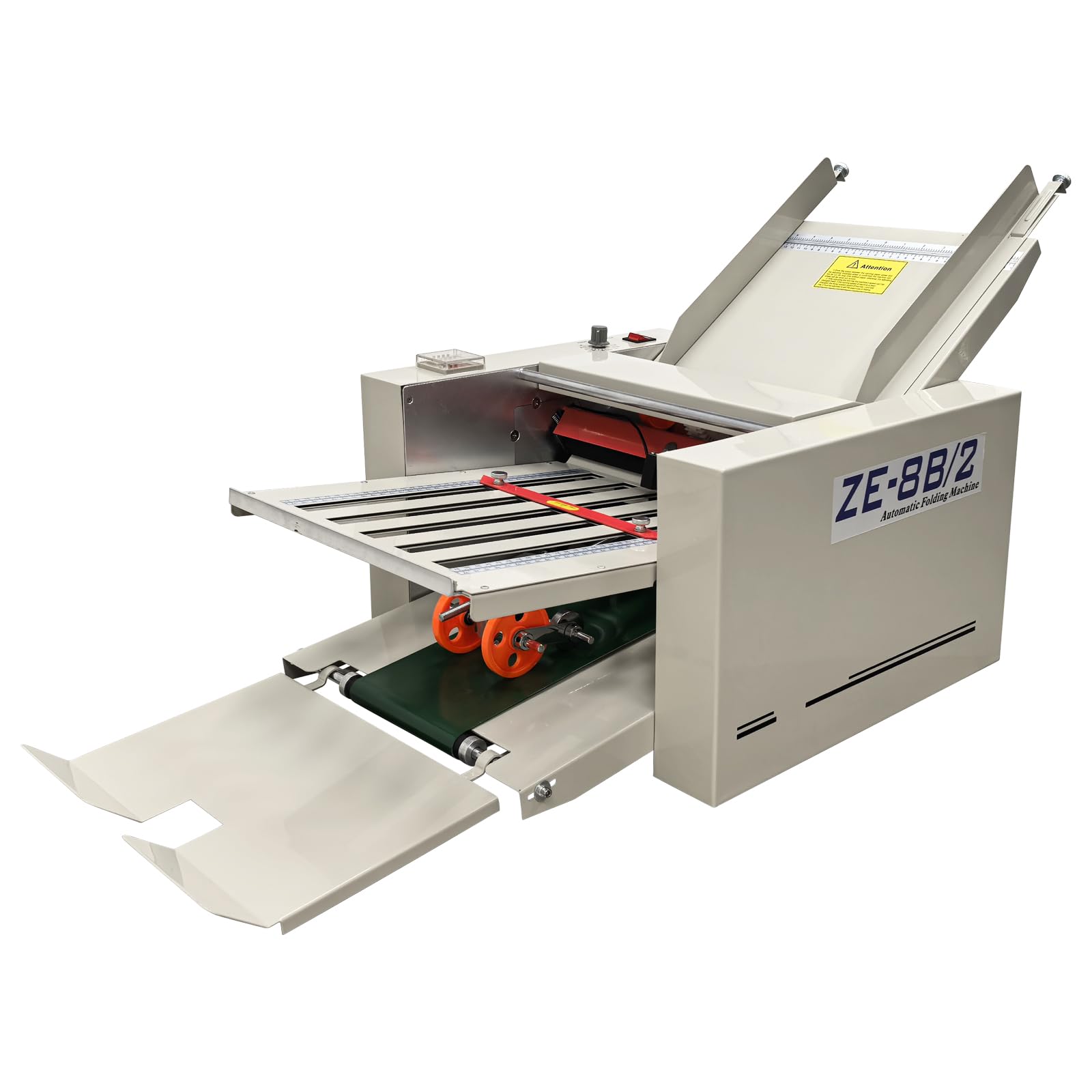 Banfluxion Digital Paper Folder 110V, Automatic Document Folding Machine w/ 2 Trays, Electronic Counter, Adjustable Speed (262ft/min Max), Desktop