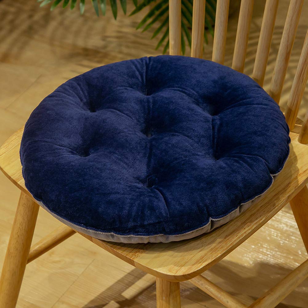 GUOCU Crystal Velvet Round Padded Chair Cushion Winter Warm Quilted Seat Pads Office Dinner Chair Booster Cushion Soft Touch Square Cushion for Sofa Tatami Garden Patio Indoor Floor Mat L 45x45CM