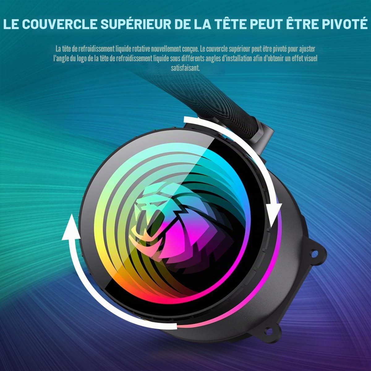 GAMEMAX ICEBURG 360 Infinity BK WaterCooling 360mm ARGB, 300 W TDP, Bloc Infinity rotatif 270°, Protégé contre les fuites (EPDM), 3 ventilateurs PWM silencieux 120 mm, Compatible Intel & AMD, Noir