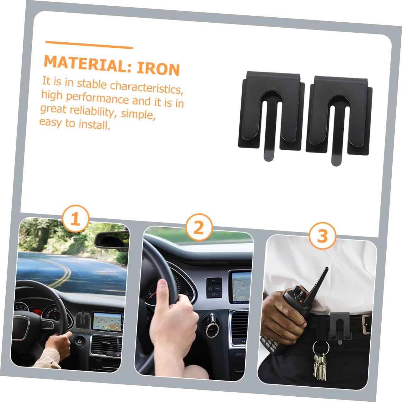 BEBEMOKO 2pcs Microphone Clip for Mount Easy Installation with Sticker Versatile Use for Car Home Office Durable Hanger for Speaker Mics