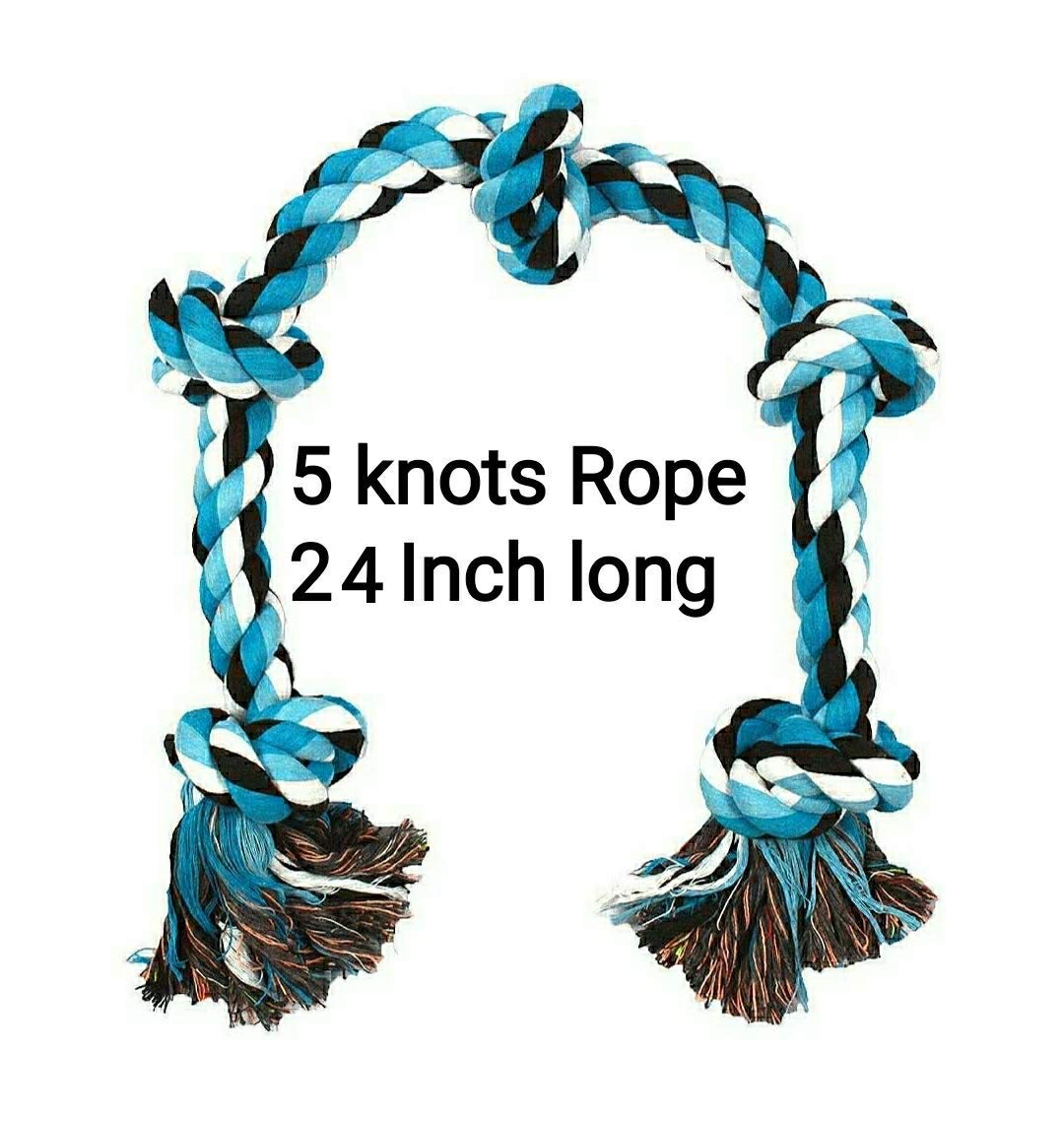 MS Pet House Cotton Rope Dog Chew Toy for Medium to Adult Dogs with 5 Chew Knots 24 Inch Long Multi Color (B08F13S4CB) Amazon Price History, Amazon Price Tracker
