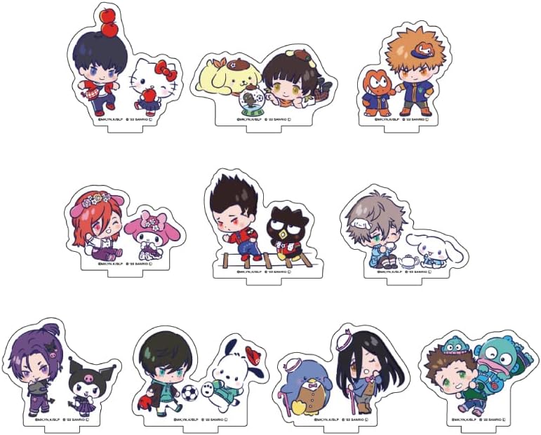 A3 TV Anime Blue Rock x Sanrio Characters 01 Mini Character Illustration Acrylic Petit Stand Box of 10
