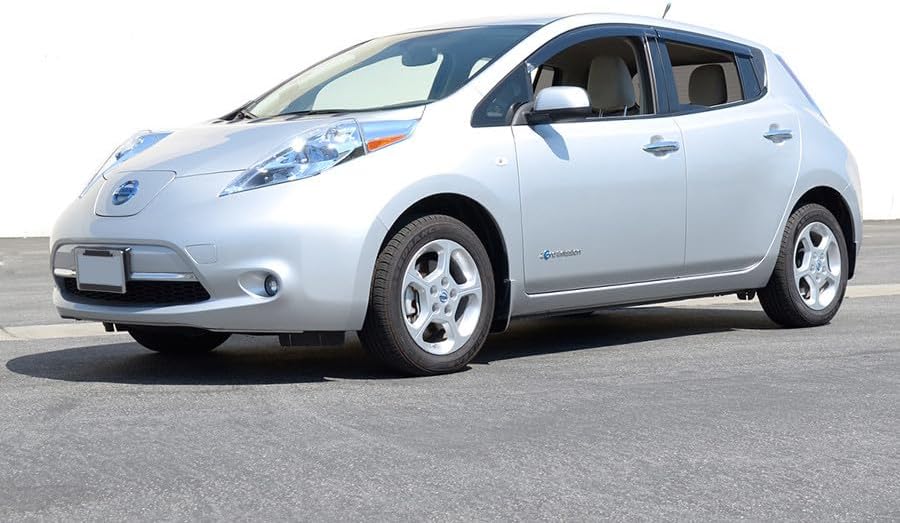 WellVisors Window Visors Wind Deflectors Compatible with Nissan 2011-2017 Leaf Premium Series Rain Guards 3-847NS013