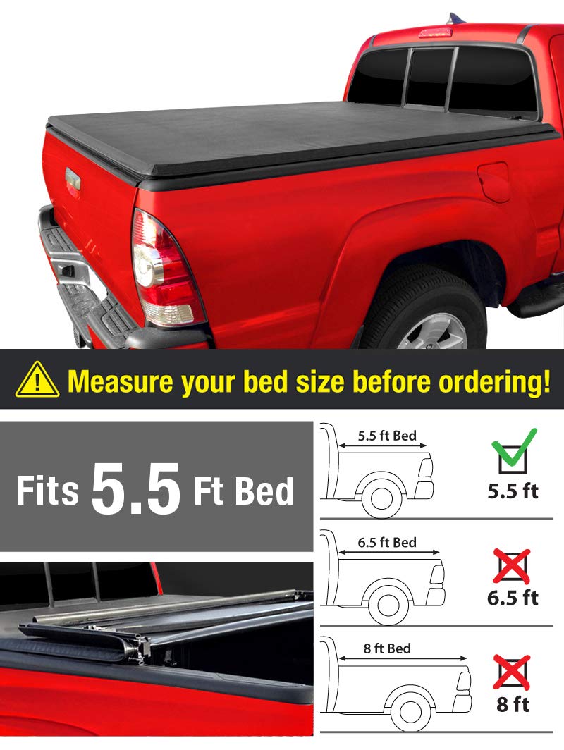 Amazon Com Maxmate Soft Tri Fold Truck Bed Tonneau Cover For 2007 2013 Toyota Tundra Fleetside 5 5 Bed Automotive