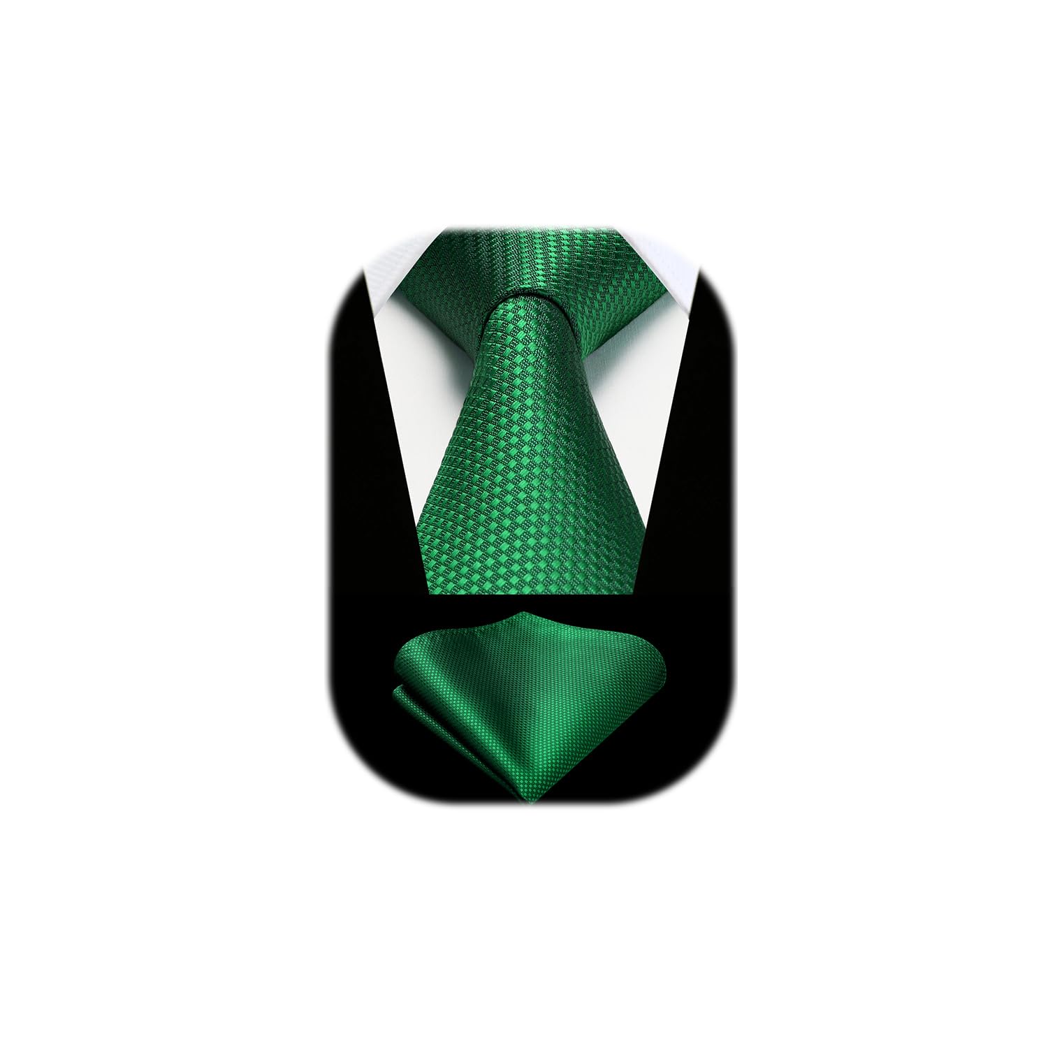 HISDERN Corbatas para Hombre de Boda Modernas Houndstooth Conjunto Corbata y Pañuelo Clásico de Business