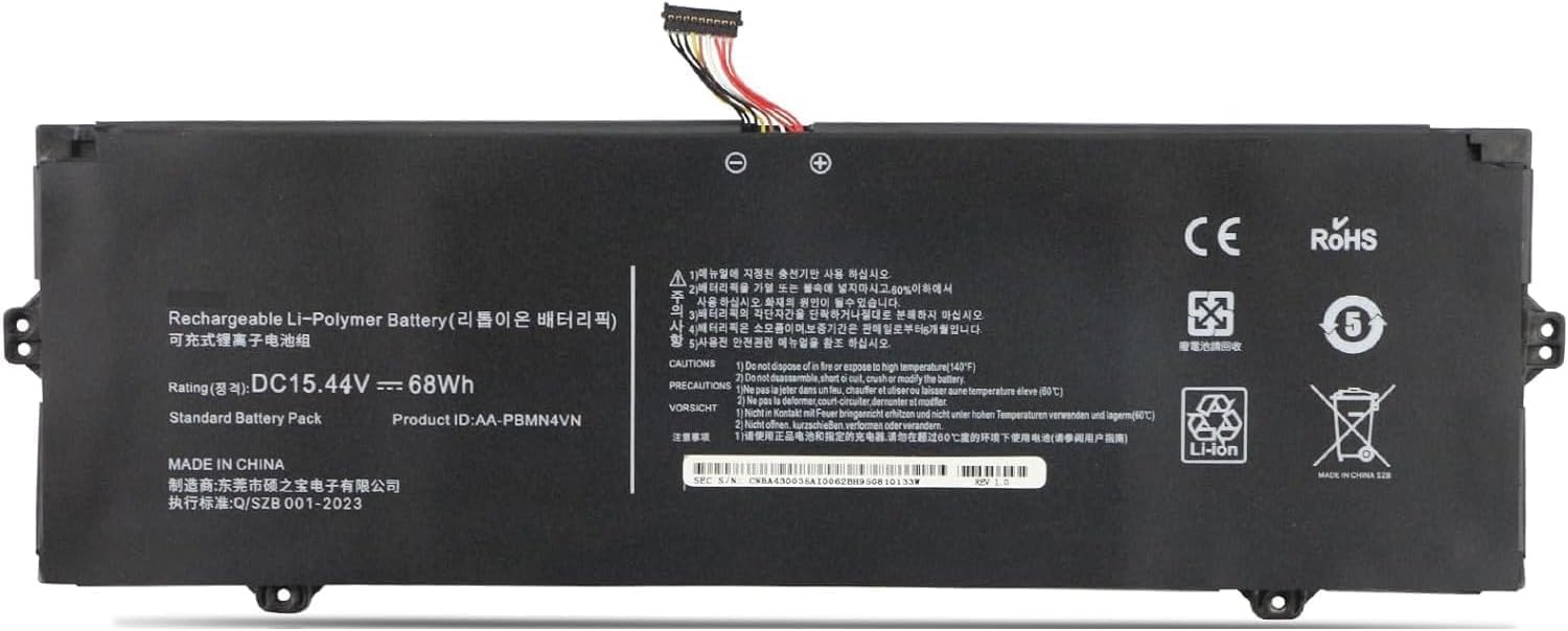 AA-PBMN4VN Laptop Battery Compatible with Samsung Galaxy Book Pro 360 15 15.6" NP950XDB NP950XDB-KA1US NP950XDB-KB1US NP950XDB-KC5US NP950XDB-KC3US NP950QDB NP950QDB-KB1US Series(15.44V 68Wh)