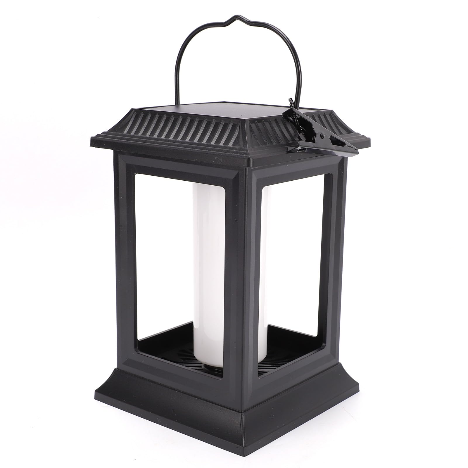 Wakects Solare Flackernde Flammenlichter, ABS-Solar-Hängelaterne, 2er-Pack, IP65 Wasserdicht, 1200 MAh, 2 Modi für Terrasse, Garten, Hof, Weg, Außendekoration (Solarflammenlicht 91006D, 2er-Pack)