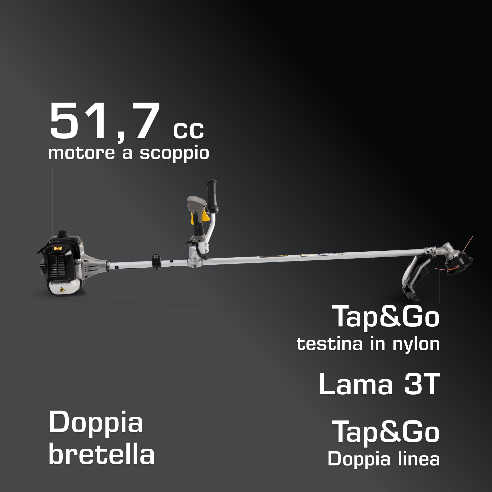 Alpina Decespugliatore benzina ABR 52 Italia con motore a benzina 51,7 cc