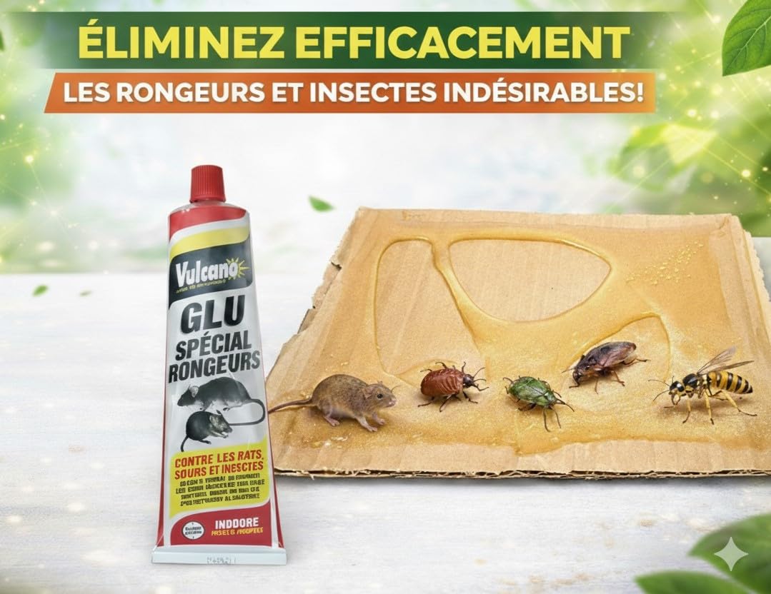 NUISIPRO - Colle Piège Anti-Rongeurs & Insectes – Tube 135 g – Capture Rats, Souris, Cafards, Fourmis, Lézards – Colle Non Toxique et Résistante à l’Humidité