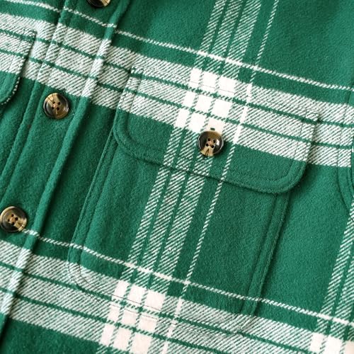 Image of Dubinik Mens Shacket Flannel Shirt for Men Lightweight Jacket Casual Plaid Coat with Warm Lining Long Sleeve Button