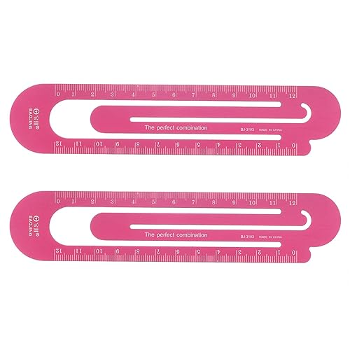 HARFINGTON 2 piezas de regla recta de 4.7 in para marcapáginas métrica, regla de metal de aleación de aluminio en ambos lados, herramienta de escala